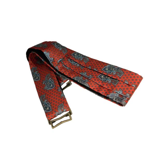 Vintage Silk Cummerbund, Red Paisley Cummerbund from Jos A Bank - Picture 2 of 6